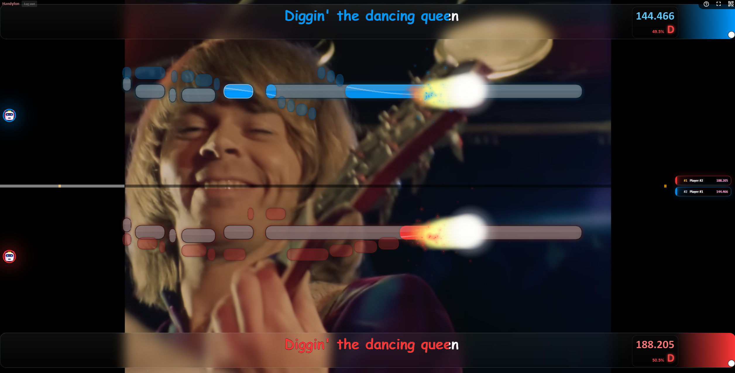 In game singing screen